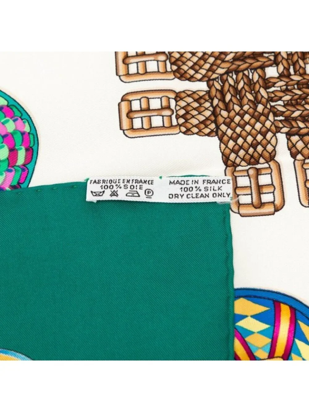 Hermes Carre 90 Les Rubans du Cheval Horse Ribbon Decoration Scarf Large Green